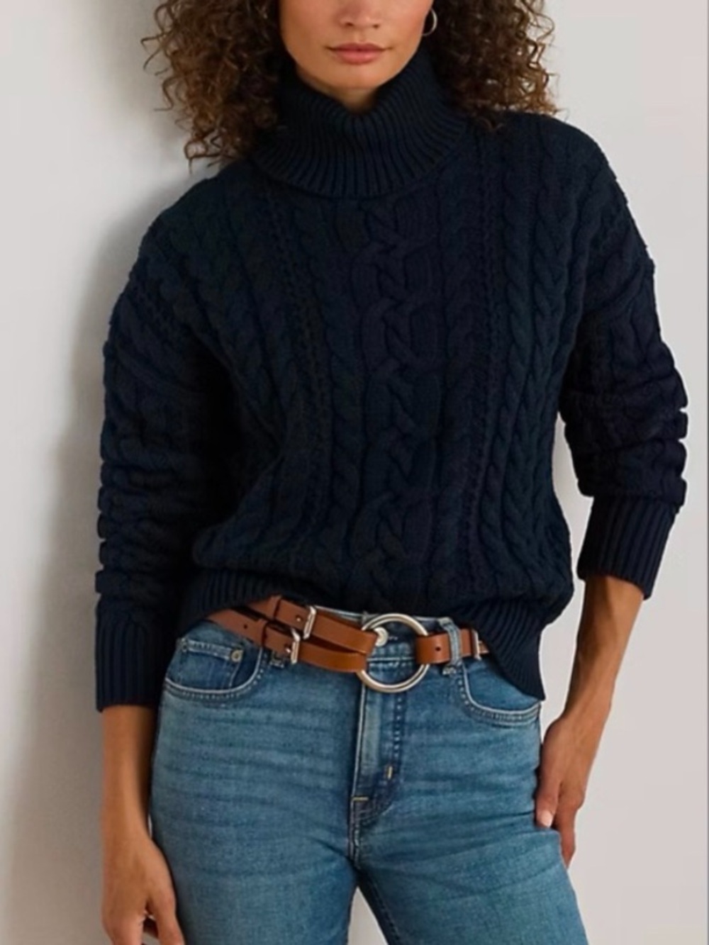 Ralph Lauren Cable Knit Sweater Navy M
